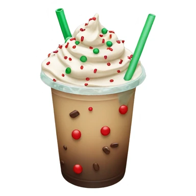 an iced coffee with red and green sprinkles  sticker