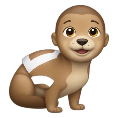 Mbappe avec une loutre sur son dos sticker