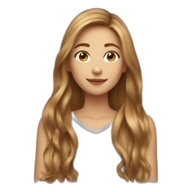 Very long light brown hair young woman sticker
