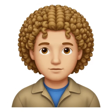 heavy young man with curles sticker