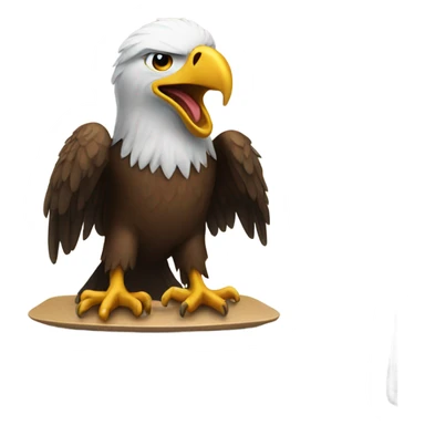 Eagle at a dinner table  sticker