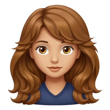 beautiful girl with wavy long hair and side-swept bangs, tan skin, and hazel eyes sticker