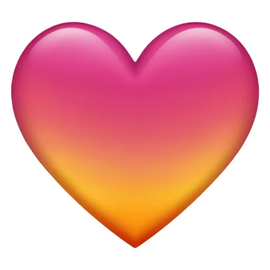 Dark pink to orange to yellow to orange to dark pink double gradient heart sticker