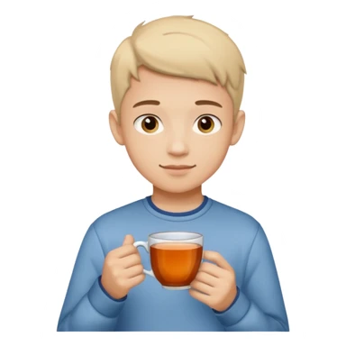 The boy teen with a cup of tea sticker