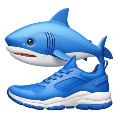 Tiburon con zapatillas azules sticker
