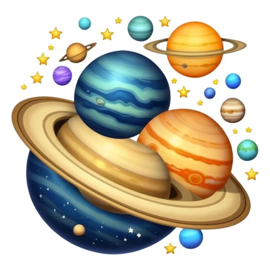 galaxy with stars and planets sticker