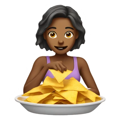 girl eating nachos  sticker