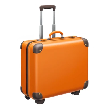 3D minimal icon of a suitcase in color code #FF3D00, clean and modern, symbolizing taking paid time off. Simple, bright, high-end style. sticker