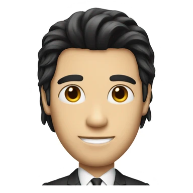 Suit man with long black hair  sticker