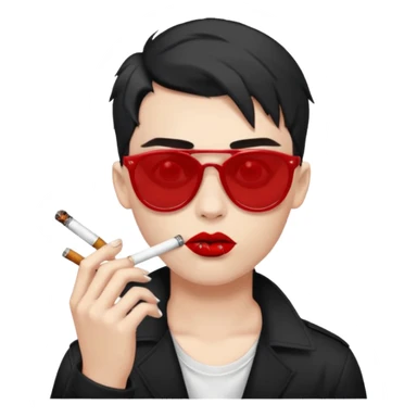 boy with piercing sunglasses blood smoking cigarette black lips sticker