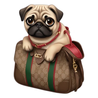 PUG WEARING GUCCI BAG sticker