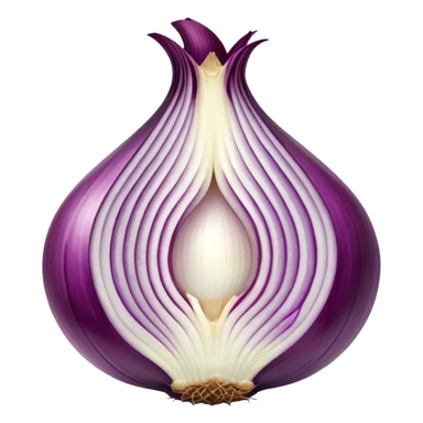 A cut purple onion sticker
