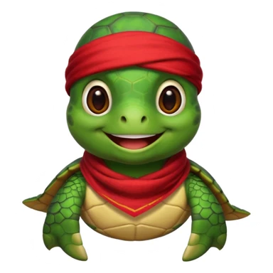 turtle wearing a red pirate scarf sticker