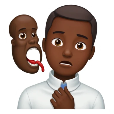 A guy choking himself  sticker