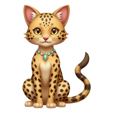 Small Fairy-like Gembond Torracat-Leopard-goddess  (full body) sticker