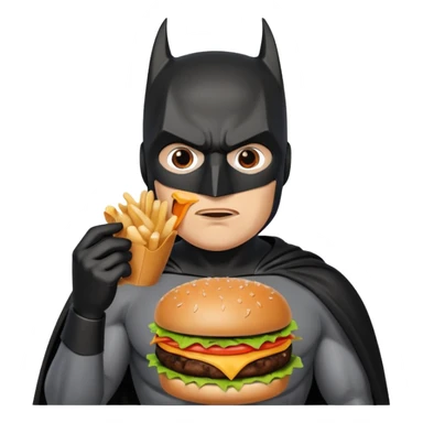 Batman eating a burger sticker