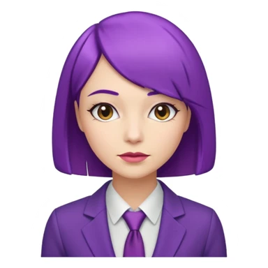Office Lady with Purple Bob sticker