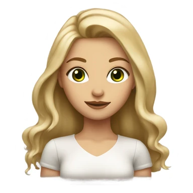 Blonde girl with a big of light brown roots and green eyes with a bit of brown in them  sticker