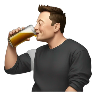 elon musk drinking big bier sticker