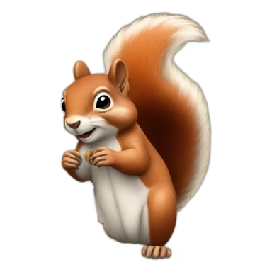 squirrel with a maple leaf in its paws sticker