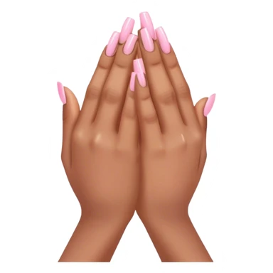 praying hands 🙏🏽 with light pink acrylic nails sticker