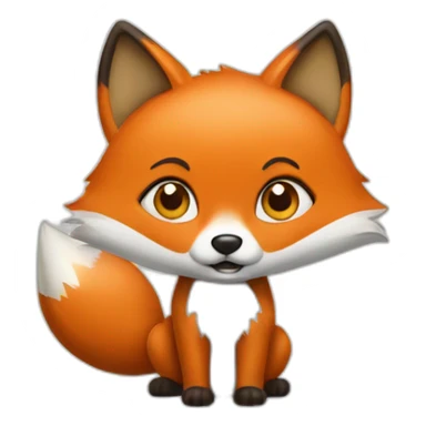 fox in cartoon box sticker