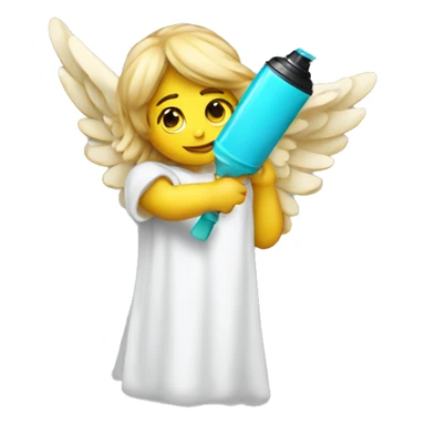 Angel with spray paint can sticker