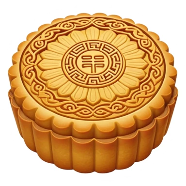 Chinese mooncake with traditional pattern on top, Chinese pastry sticker