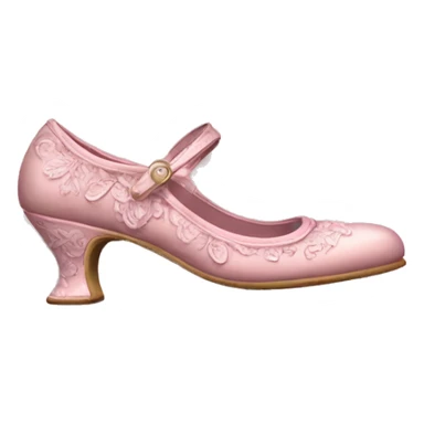 vintage rococo pale pink mary jane shoes sticker
