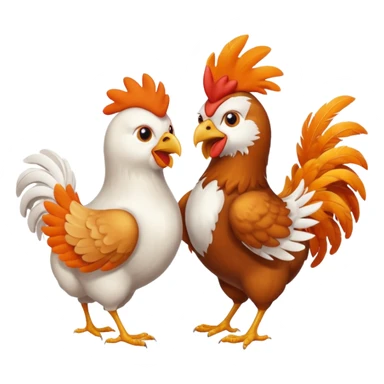 Chicken and a cat fighting  sticker