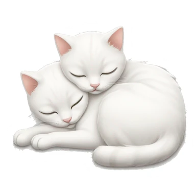 Two white cats sleeping and hugging each other  sticker