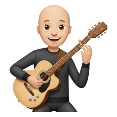guitar player bald sticker
