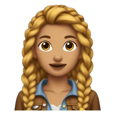 cowgirl braided hair sticker