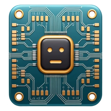 ai chip with a circuit pattern sticker
