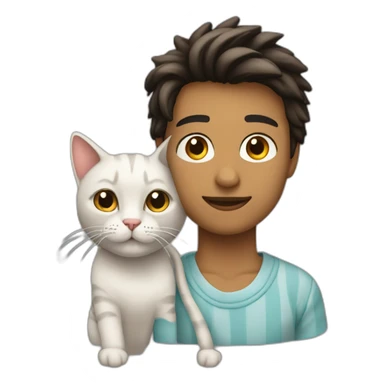 joven delgado con gato rayado sticker
