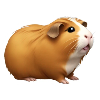 A lively guinea pig with long warm, golden-brown fur, exuding a friendly and approachable vibe. sticker