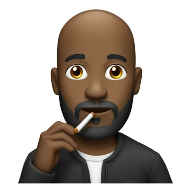 Bald bearded Black man smoking cigarette  sticker