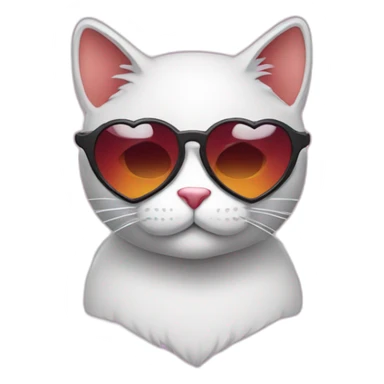cool cat with heart shades sticker