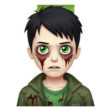 Boy zombie with black hair sticker