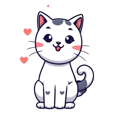 Cat blowing kisses sticker