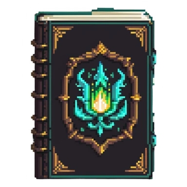 Fantasy spell book with glowing pages sticker