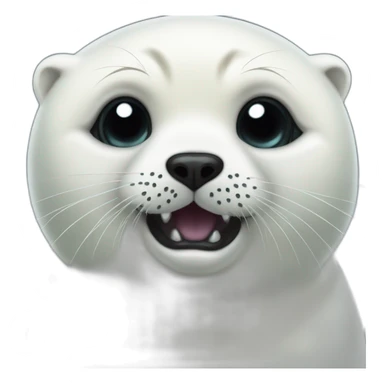 Spooky scary harp seal machine sticker