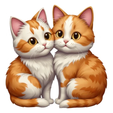cat kisses cat sticker