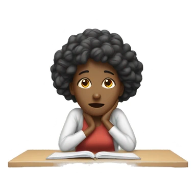 A woman stressed out with school sticker