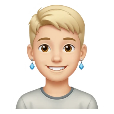 smiling boy with earrings sticker