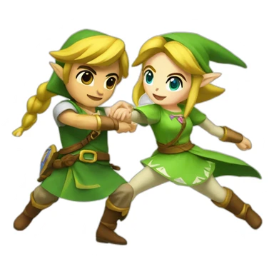 Link and zelda dancing sticker
