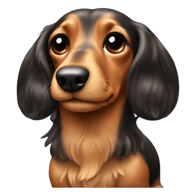 Mini long haired wiener dog with bows on its ears   sticker