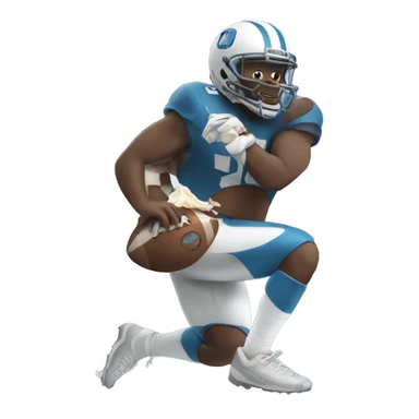 Football player eating ice cream sticker