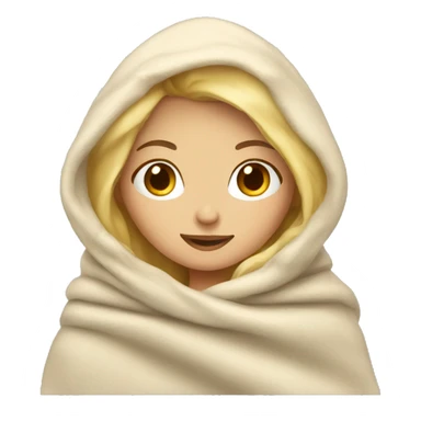 blonde girl in cozy blanket  sticker