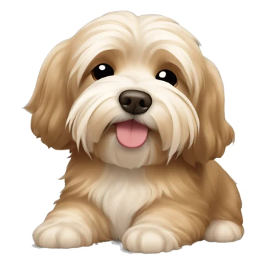 Sleeping light Brown havanese sticker